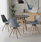 Comedor Redondo MDF Moderno con 4 Sillas Tulip  - Miniatura 3