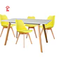 Comedor Rectangular Moderno Tapa Blanca mas 4 Sillas Tulip Nórdicas - Miniatura 2