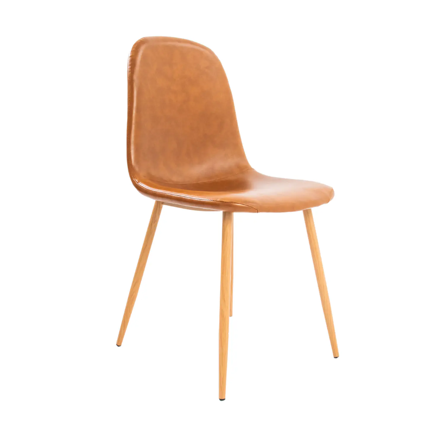 Comedor Rectangular Blanco Patas de Madera con 4 Sillas EcoCuero  6