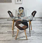 Comedor Moderno Vidrio con 4 Sillas Patchwork Davinci - Miniatura 5