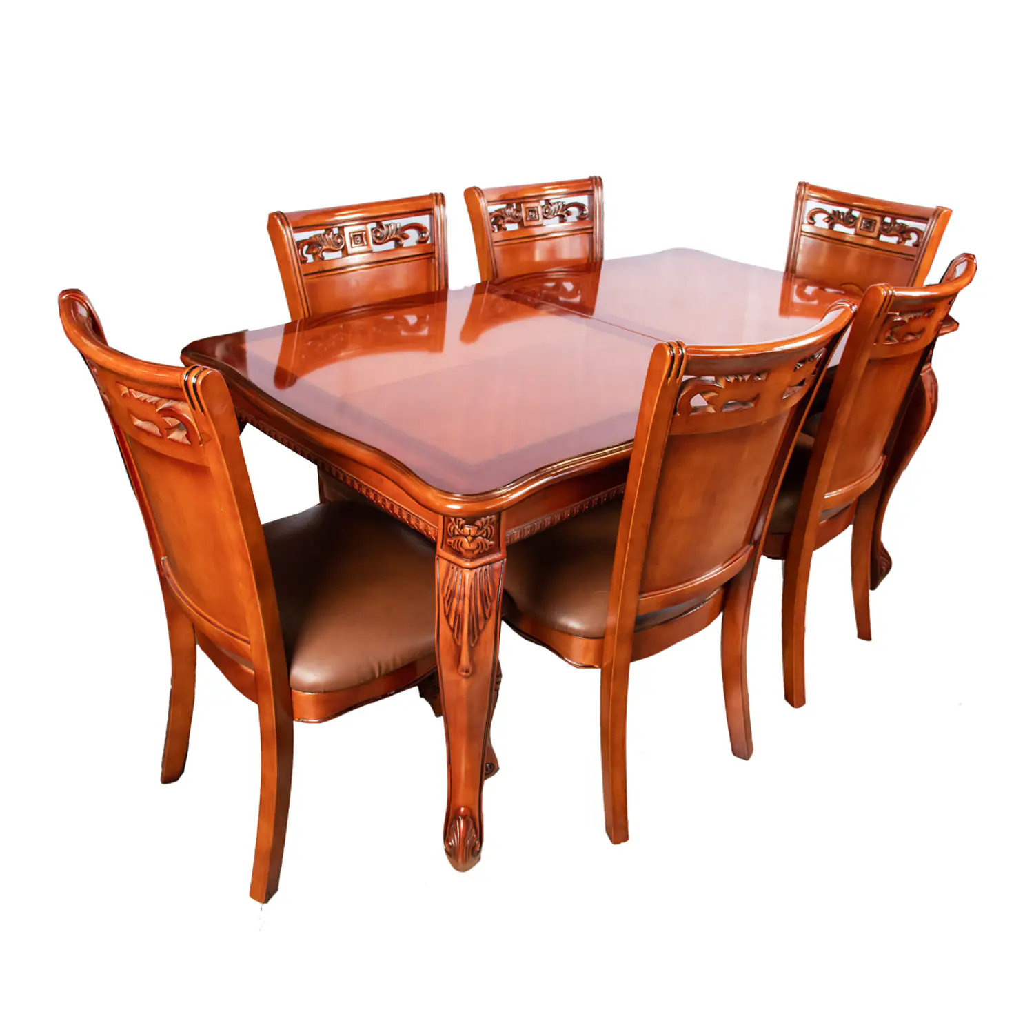 Comedor Rectangular Extensible de Madera 6 a 8 Sillas Tapizadas 3