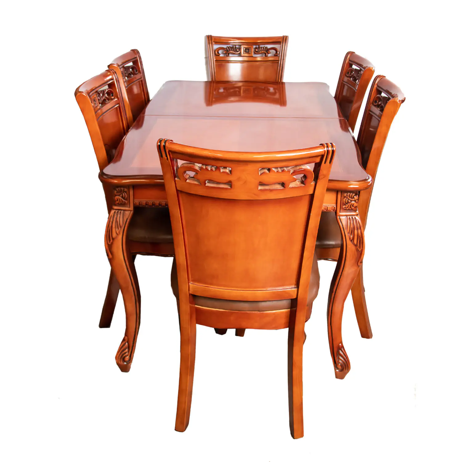 Comedor Rectangular Extensible de Madera 6 a 8 Sillas Tapizadas 4