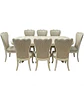 Comedor Blanco Hueso Extensible Retráctil 6 a 8 Sillas Tapizadas Estilo Clásico - Miniatura 4