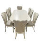 Comedor Blanco Hueso Extensible Retráctil 6 a 8 Sillas Tapizadas Estilo Clásico - Miniatura 5