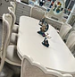 Comedor Blanco Hueso Extensible Retráctil 6 a 8 Sillas Tapizadas Estilo Clásico - Miniatura 7