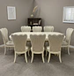 Comedor Blanco Hueso Extensible Retráctil 6 a 8 Sillas Tapizadas Estilo Clásico - Miniatura 3