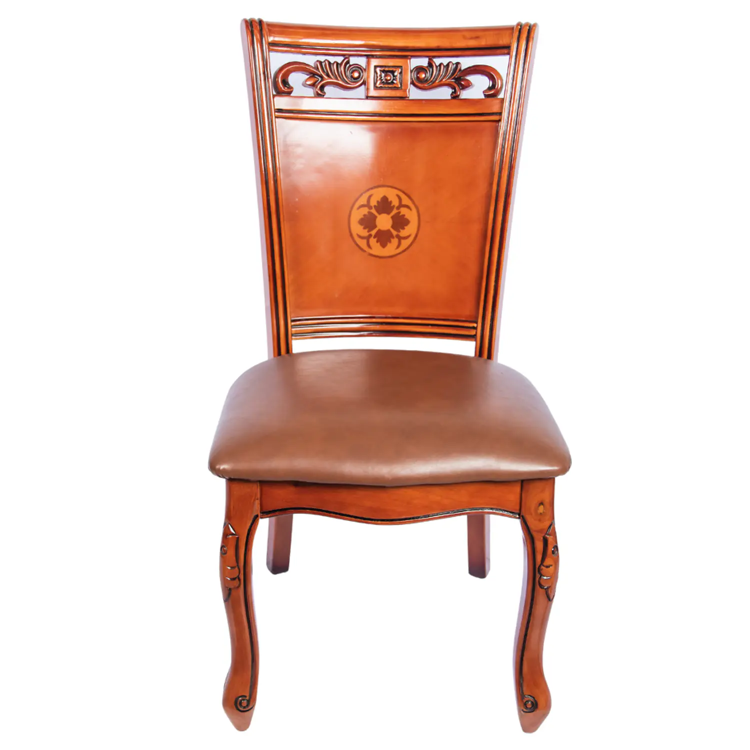 Comedor Clásico de Madera Caoba con 6 Sillas Tapizadas 14