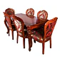 Comedor Clásico de Madera Caoba con 6 Sillas Tapizadas - Miniatura 3