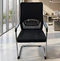 Silla de Visita Oficina Negra de Malla Ergonómica con Brazos y Base Cromada - Miniatura 2