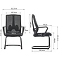 Silla Fija de Visita y Oficina Ergonómica de Malla Negra con Apoyabrazos - Miniatura 5