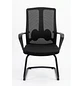 Silla Fija de Visita y Oficina Ergonómica de Malla Negra con Apoyabrazos - Miniatura 2
