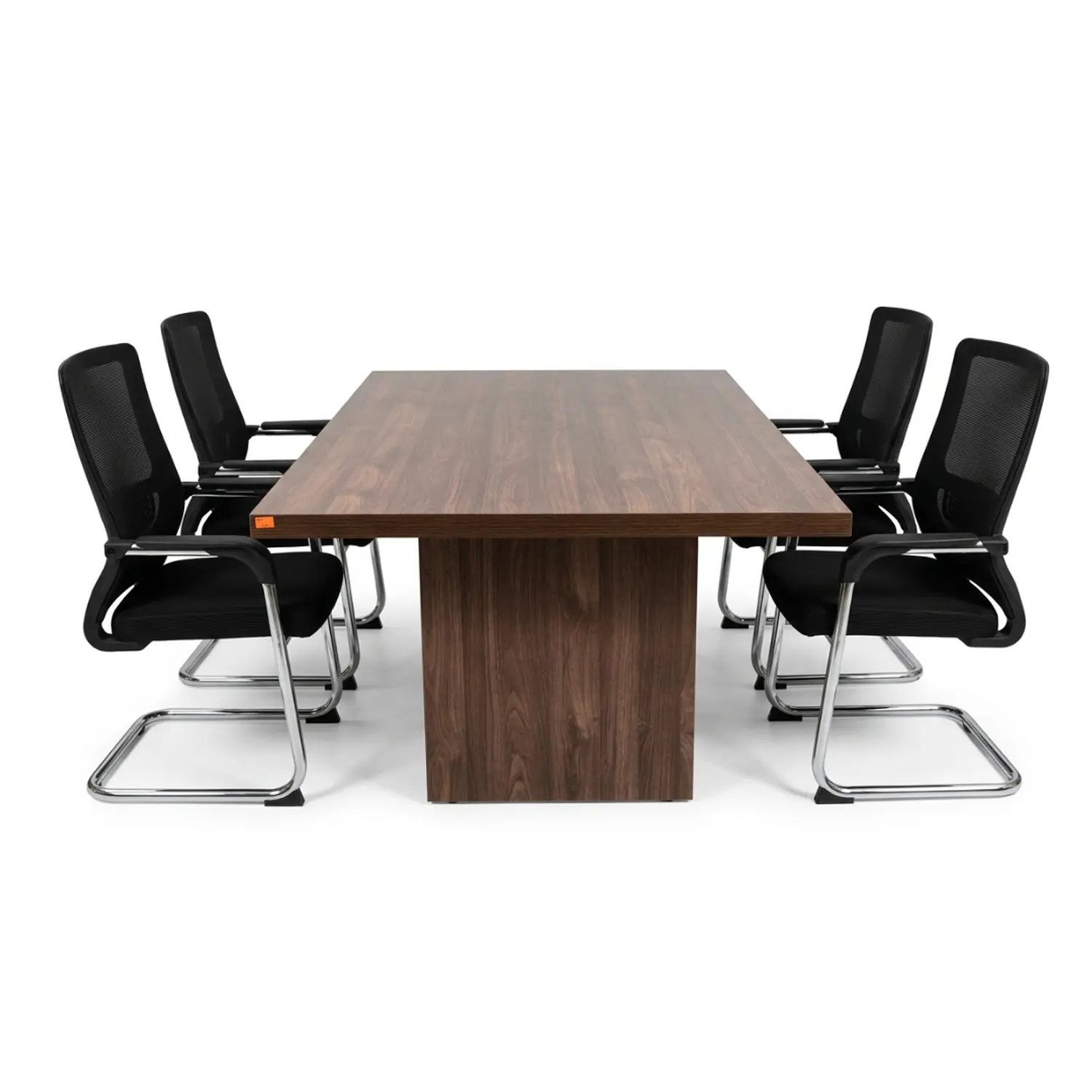 Mesa de Reuniones Rectangular en Madera Oscura 3