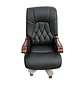 Silla de Escritorio Gerencial en Ecocuero Negro con Brazos de Madera Ergonómica  - Miniatura 4