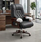 Silla de Escritorio Gerencial en Ecocuero Negro con Brazos de Madera Ergonómica  - Miniatura 1