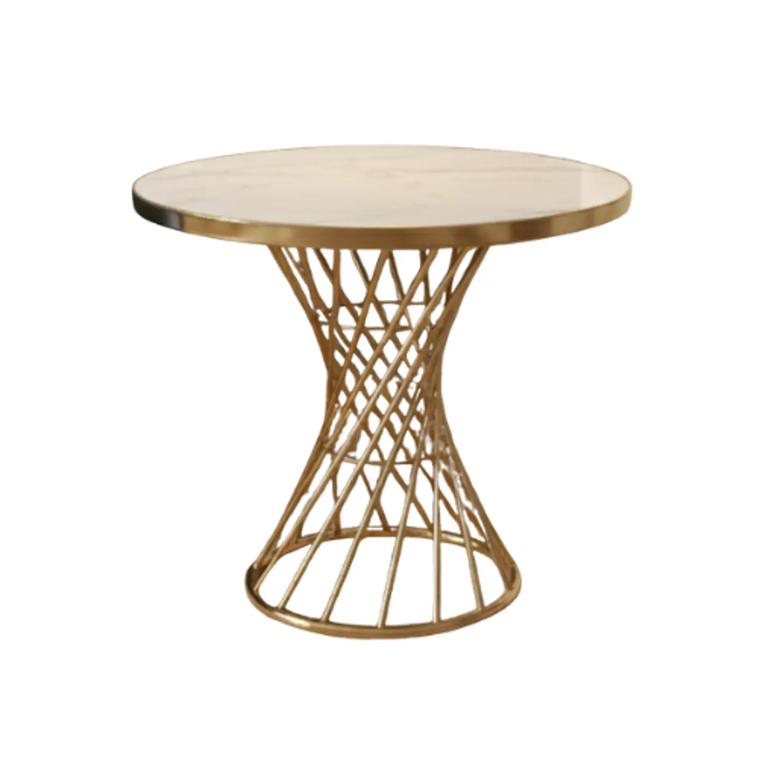 Mesa de Cafetería Redonda 70 cm Base Dorada  2