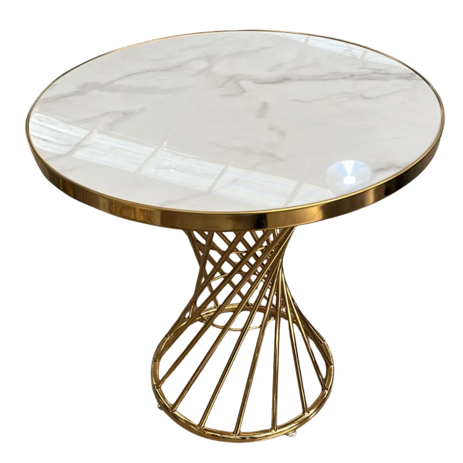 Mesa de Cafetería Redonda 70 cm Base Dorada  4