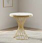 Mesa Lateral Dorada de Mármol Estilo Glam 60 cm - Miniatura 1