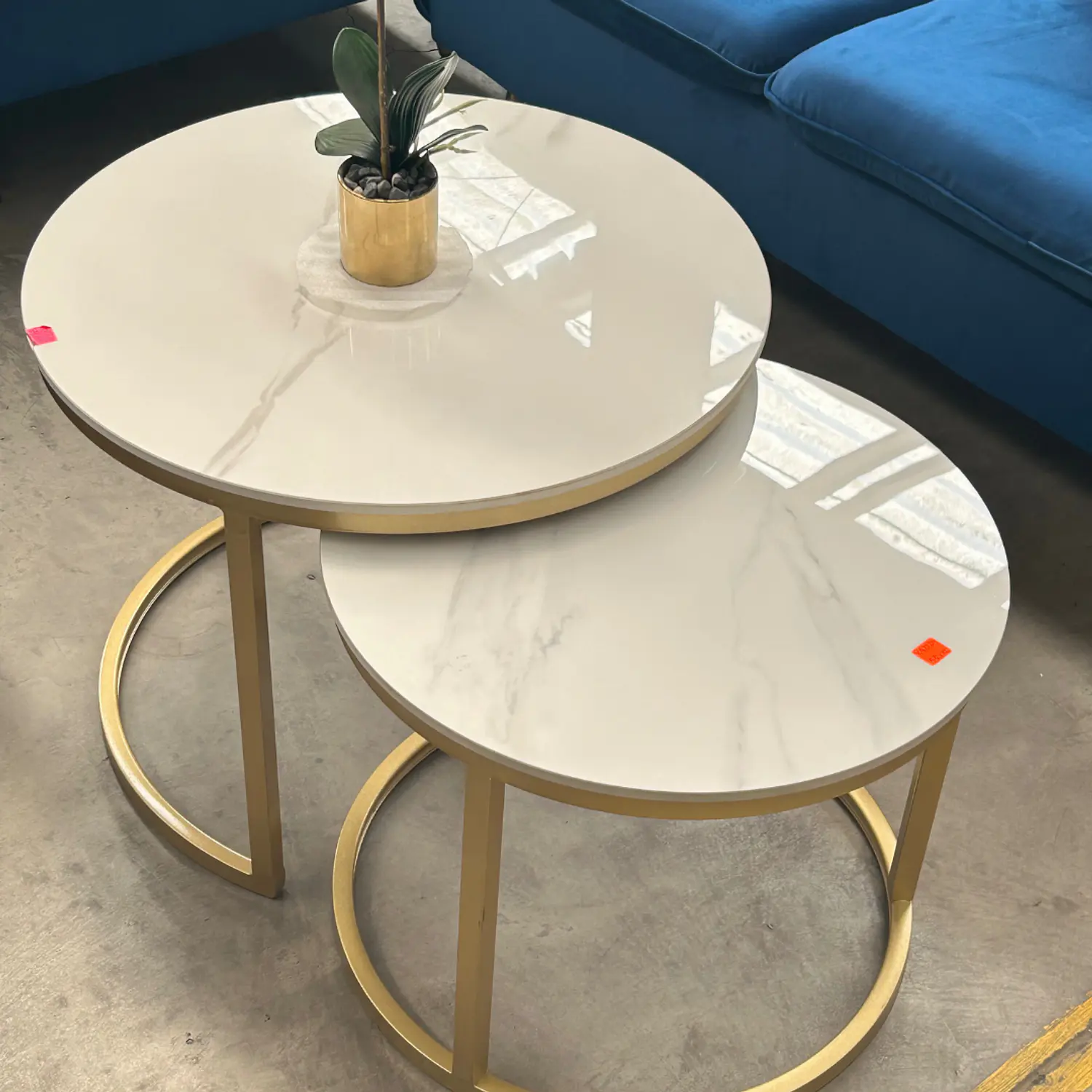 Mesa de Centro Doble Nido con Cubierta Piedra Sinterizada 3