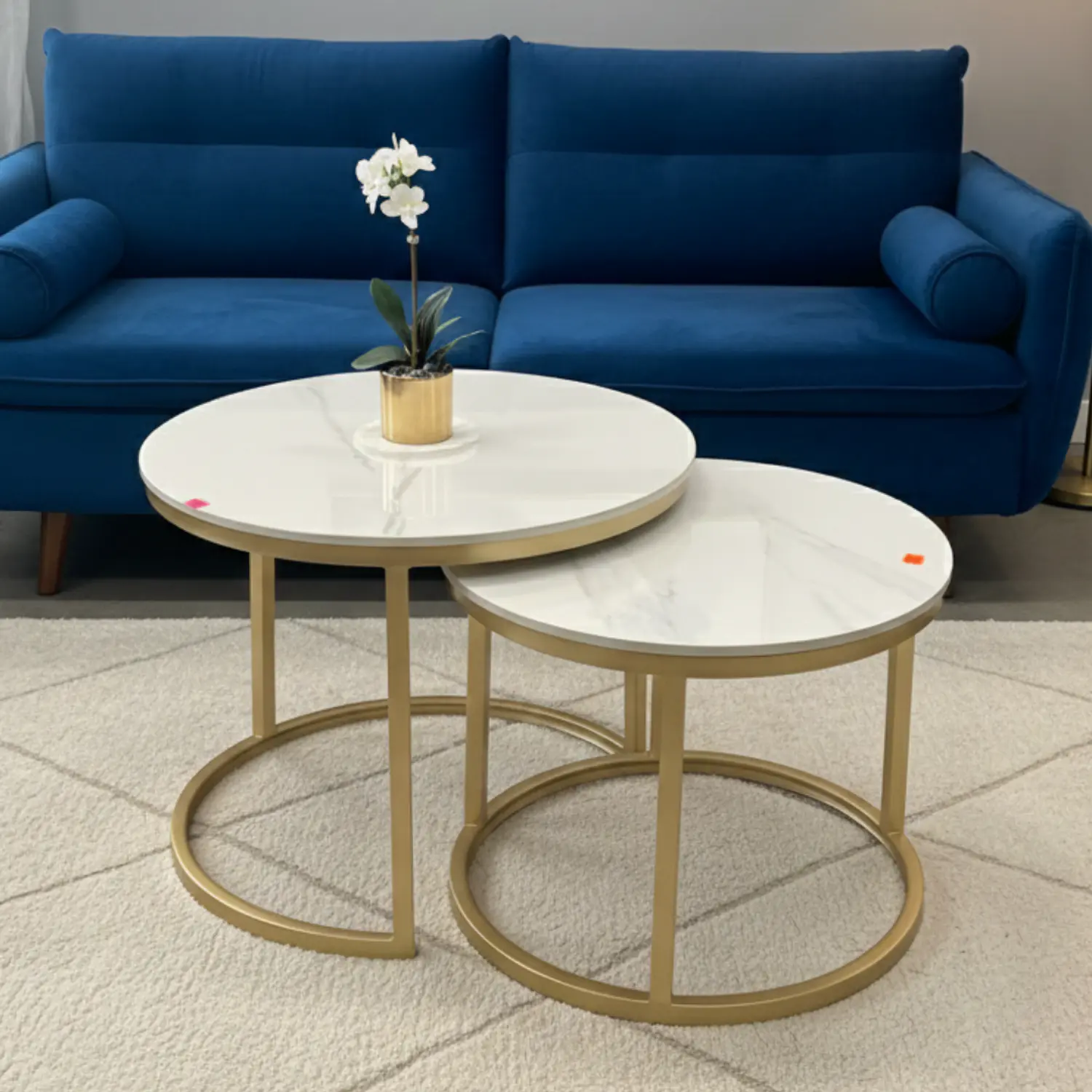 Mesa de Centro Doble Nido con Cubierta Piedra Sinterizada 4