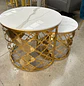 Mesa de Centro Doble Nido Dorada con Piedra Sinterizada - Miniatura 3