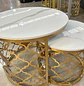 Mesa de Centro Doble Nido Dorada con Piedra Sinterizada - Miniatura 4