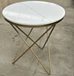 Mesa Auxiliar Redonda de Piedra Sinterizada Acabado Mármol y Dorado - Miniatura 5