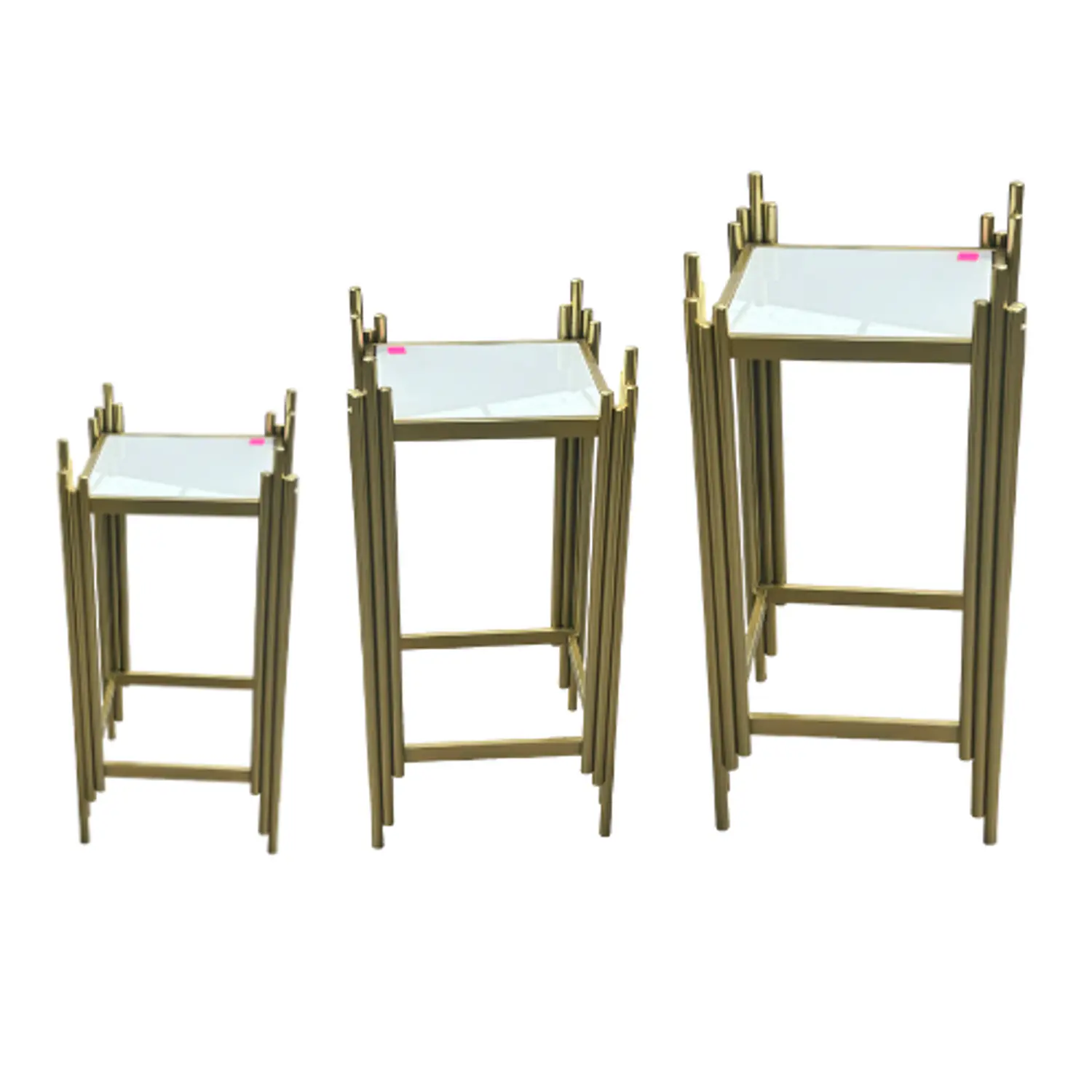 Mesa Lateral Postmoderna Cuadrada con Cubierta Acrílica  3