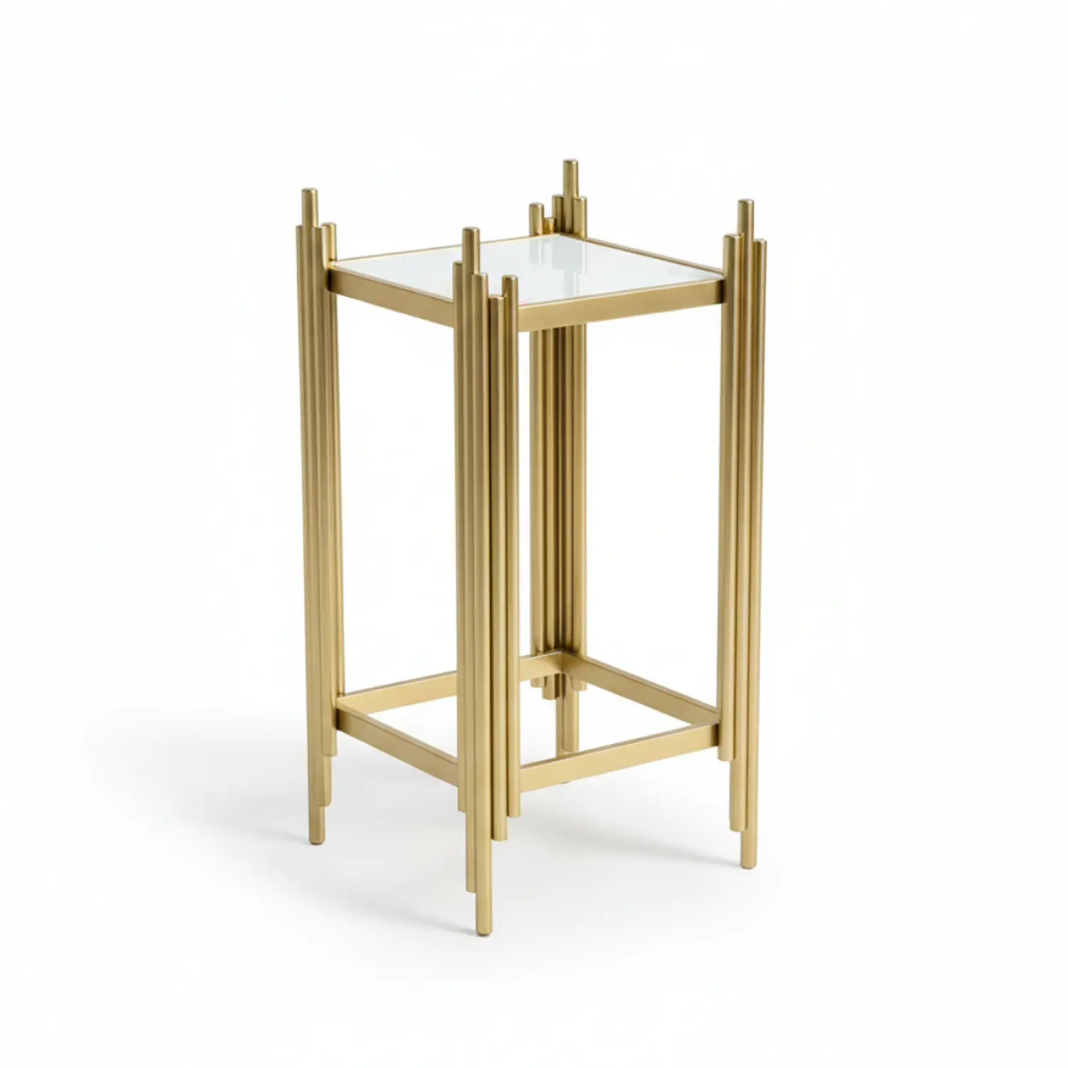 Mesa Lateral Postmoderna Cuadrada con Cubierta Acrílica  4