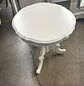Mesa Lateral Redonda de Madera Tallada Blanca Estilo Clásico 70x60 - Miniatura 5