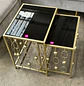 Set de 2 Mesas de Centro Rectangulares Doradas con Cubierta Negra - Miniatura 5