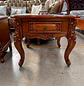 Mesa Lateral Cuadrada de Madera Tallada Clásica con Cajón Decorativo - Miniatura 5