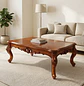 Mesa de Centro de Madera Tallada Clásica Color Café - Miniatura 1