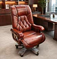 Silla de Escritorio Gerencial de Cuero con Brazos de Madera - Miniatura 6