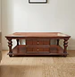 Mesa de Centro Clásica de Madera con Cajones y Estante Inferior - Miniatura 1