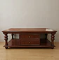 Mesa de Centro Clásica de Madera con Cajones y Estante Inferior - Miniatura 2