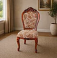 Silla Clásica de Madera Tallada con Tapiz Floral Vintage Elegante - Miniatura 1