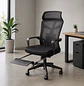 Silla de Escritorio para Oficina Reclinable Ergonómica con Apoya Pies y Malla Negra - Miniatura 1