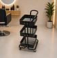 Carrito Peluquería Profesional 3 Bandejas con Ruedas Metálico Negro - Miniatura 3