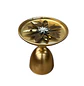 Mesa Lateral Decorativa de Metal Dorado con Diseño Floral - Miniatura 5