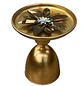 Mesa Lateral Decorativa de Metal Dorado con Diseño Floral - Miniatura 3
