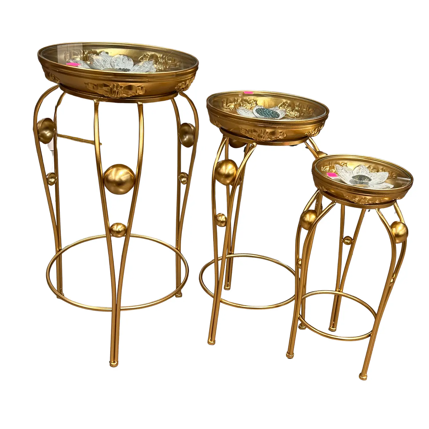 Mesas Laterales Doradas 3 Niveles Decorativas Metal 3