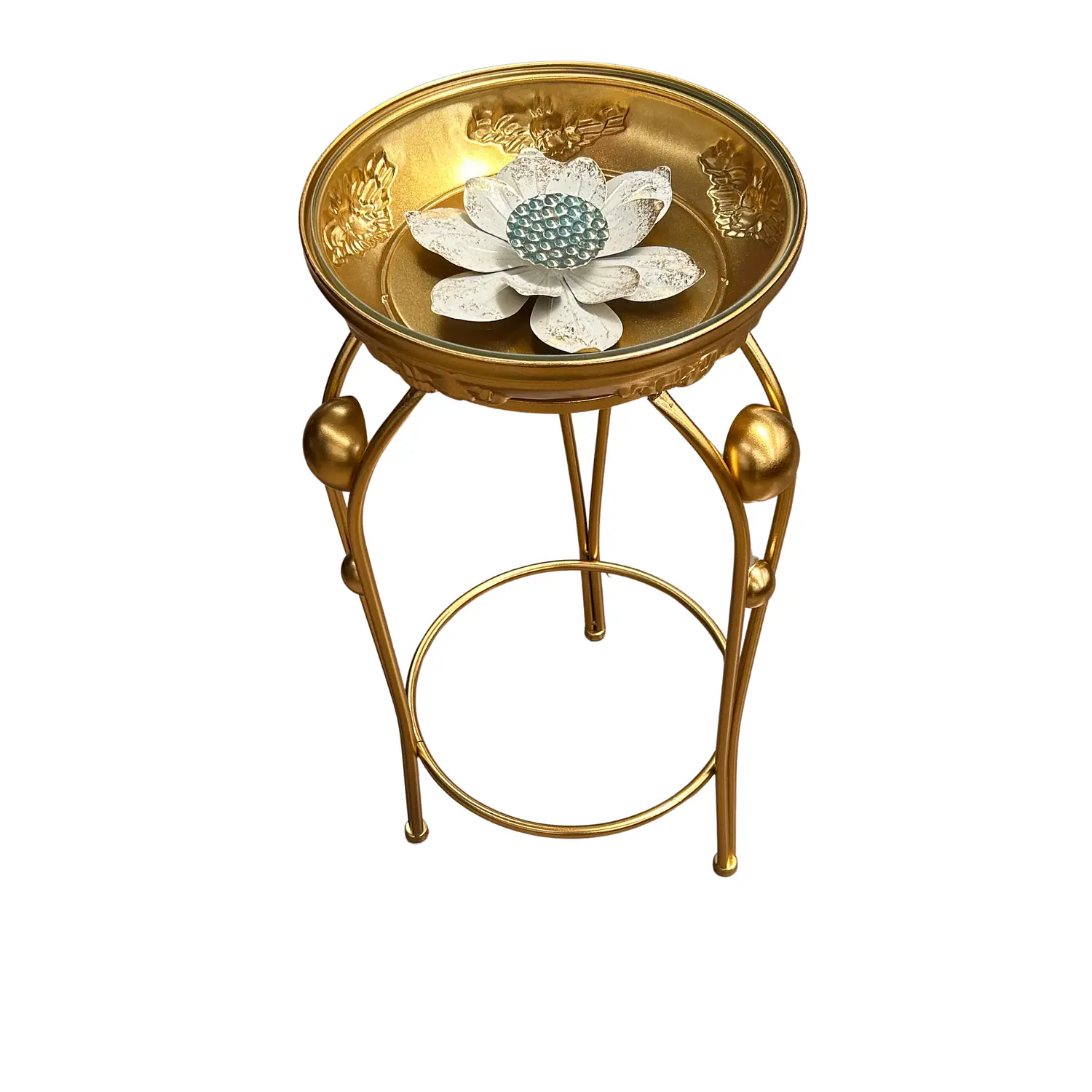 Mesas Laterales Doradas 3 Niveles Decorativas Metal 5