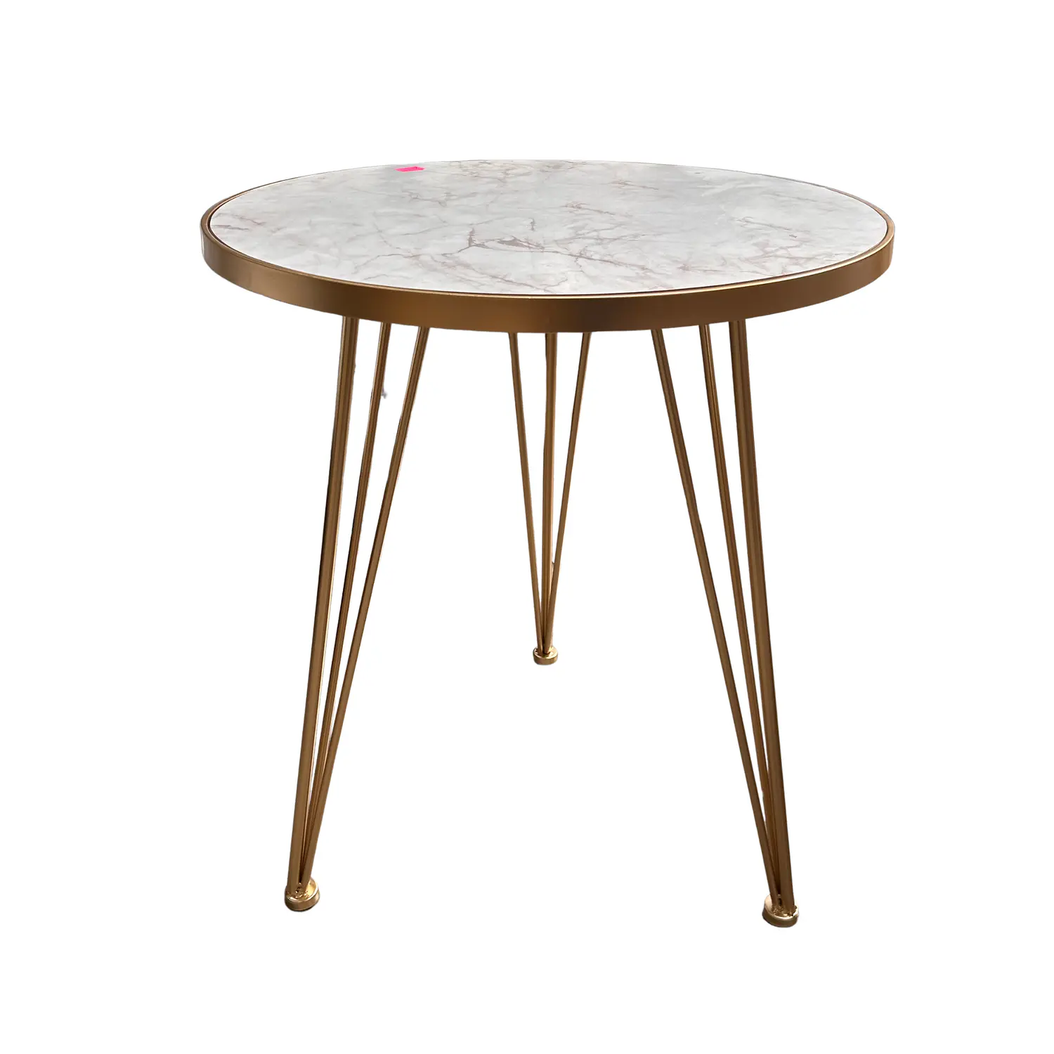 Set 2 Mesas Laterales MDF tipo Mármol Gris y Patas Doradas Nueva Zelanda  3