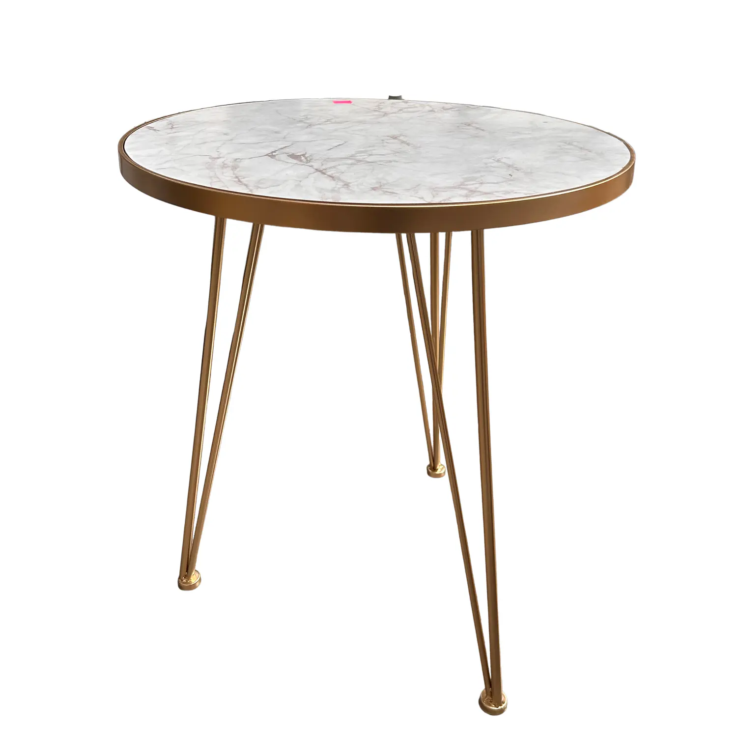 Set 2 Mesas Laterales MDF tipo Mármol Gris y Patas Doradas Nueva Zelanda  4