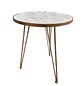 Set 2 Mesas Laterales MDF tipo Mármol Gris y Patas Doradas Nueva Zelanda  - Miniatura 4