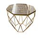 Mesa de Centro Hexagonal Dorada con Vidrio Estilo Diamante - Miniatura 2