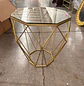 Mesa de Centro Hexagonal Dorada con Vidrio Estilo Diamante - Miniatura 6