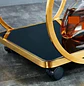 Carrito de Bar Dorado 3 Niveles con Ruedas y Estantes de Vidrio Negro - Miniatura 6