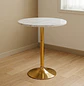 Mesa Alta de Bar Base Dorada Cubierta de MDF Efecto Mármol  - Miniatura 3