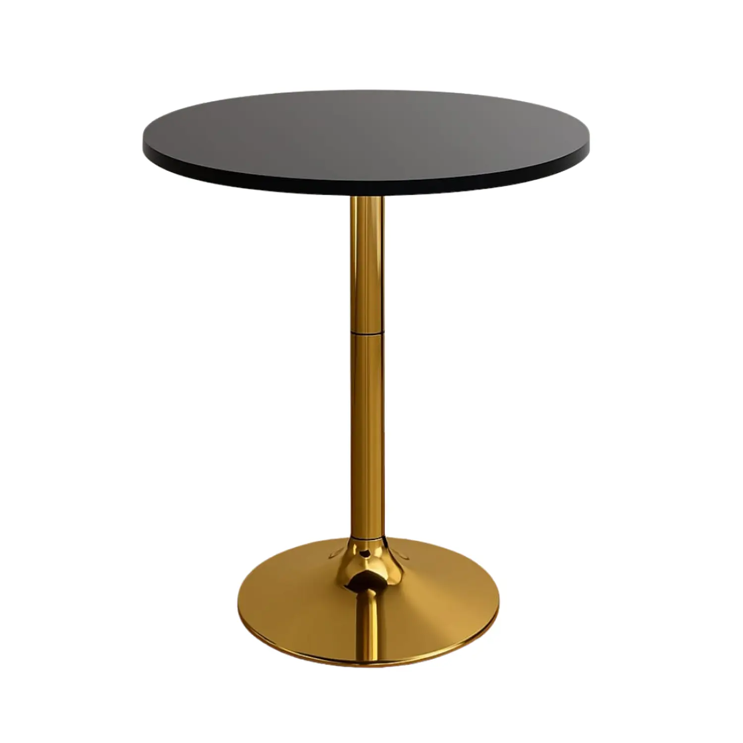 Mesa Alta de Bar Redonda Base Dorada y Cubierta de MDF 2